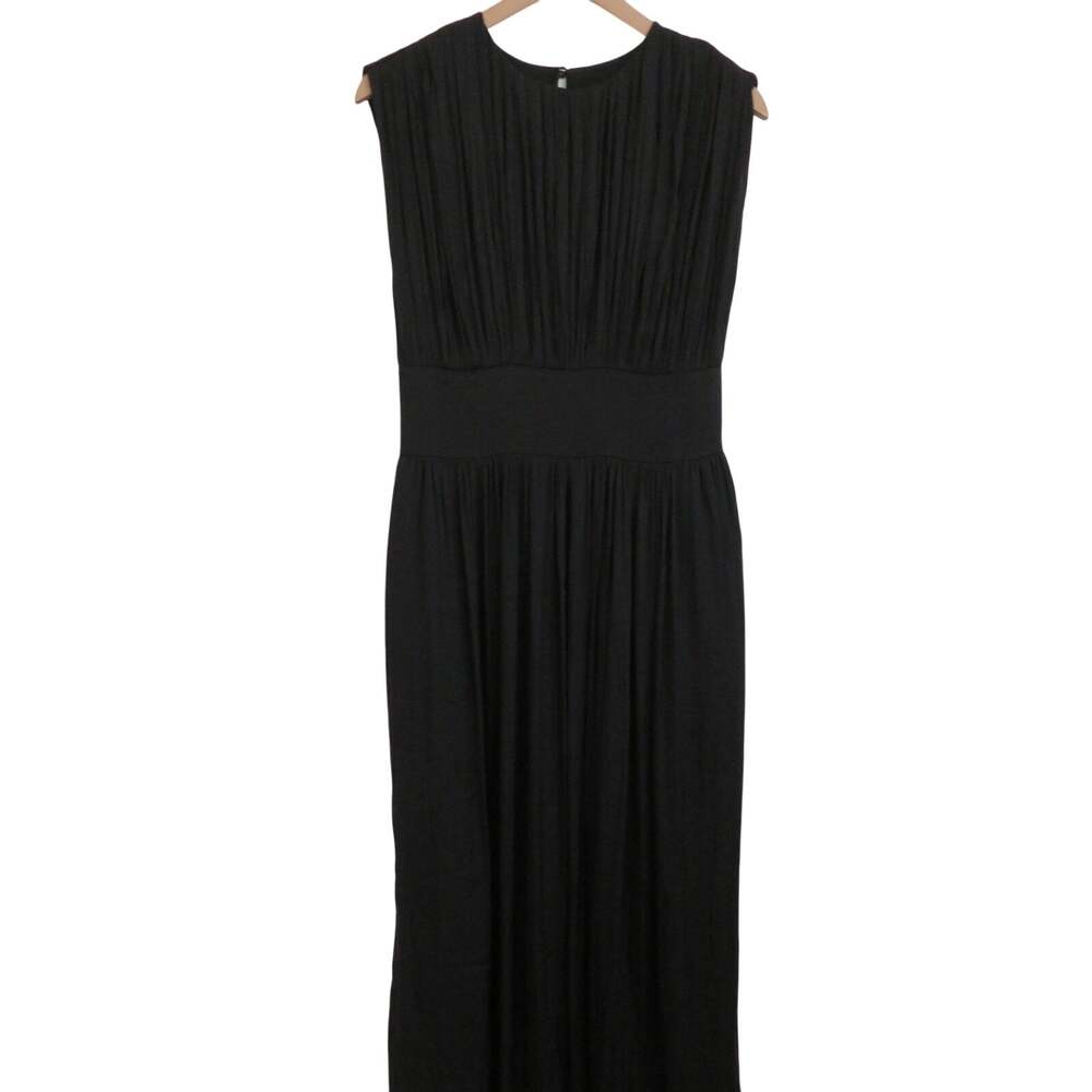 Banana Republic Women Sz S Black Crystal Pleated Maxi Dress Sleeveless Elegant